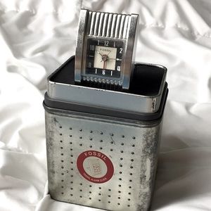 🖤2004 FOSSIL travel alarm clock in box